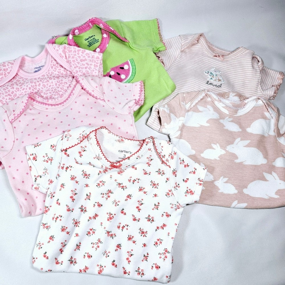 One Piece NB to 3 MO Baby Girl Set of 6 No Stains